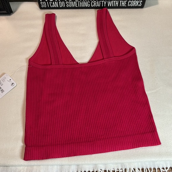✨Free People✨ NWT FP Intimately Solid Rib Brami “Cherry” Red Size XS-Small Cami - Picture 4 of 6